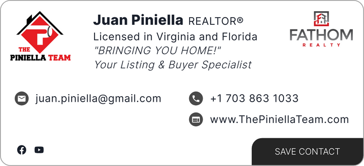 This is Juan Piniella's card. Their email is juan.piniella@gmail.com. Their phone number is +1 703 863 1033.