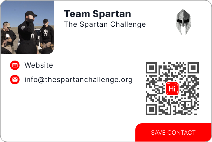This is Team Spartan's card. Their email is info@thespartanchallenge.org.