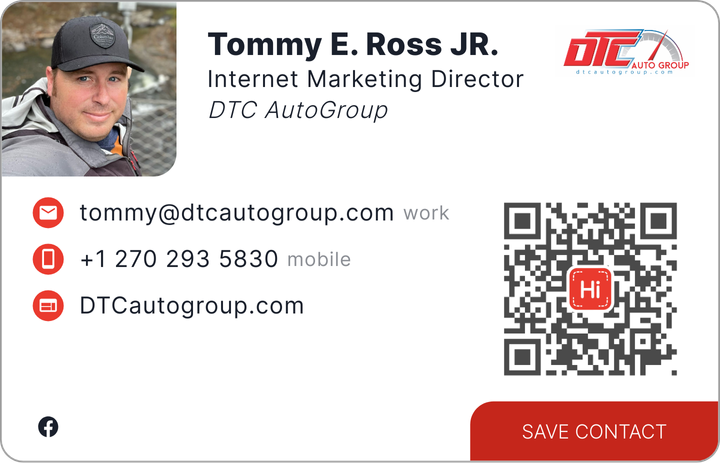 This is Tommy E. Ross JR.'s card. Their email is tommy@davidtaylorchrysler.com. Their phone number is +1 270 293 5830.