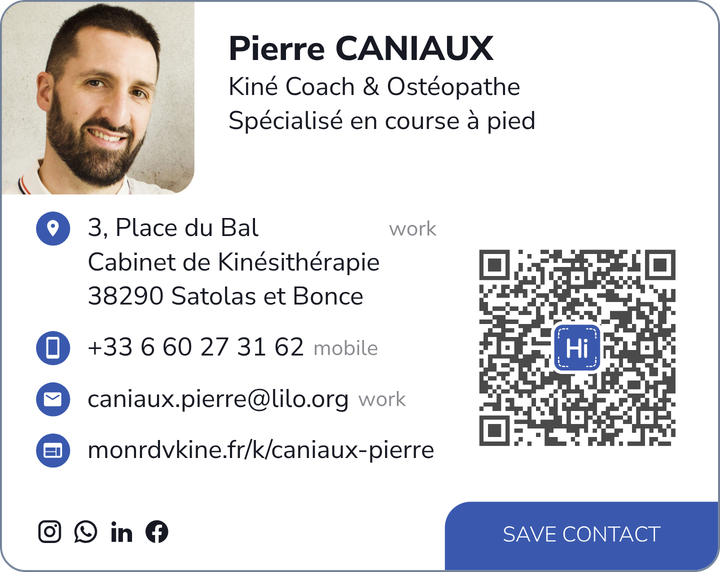 This is Pierre CANIAUX's card. Their email is caniaux.pierre@lilo.org. Their phone number is +33 6 60 27 31 62.